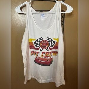 Women’s Large Cars Pit Crew Tank Tee Preloved